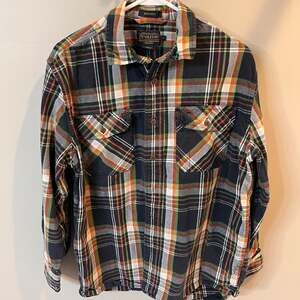 Pendleton Men's Burnside Double-Brushed Flannel Shirt in Rust Plaid, M